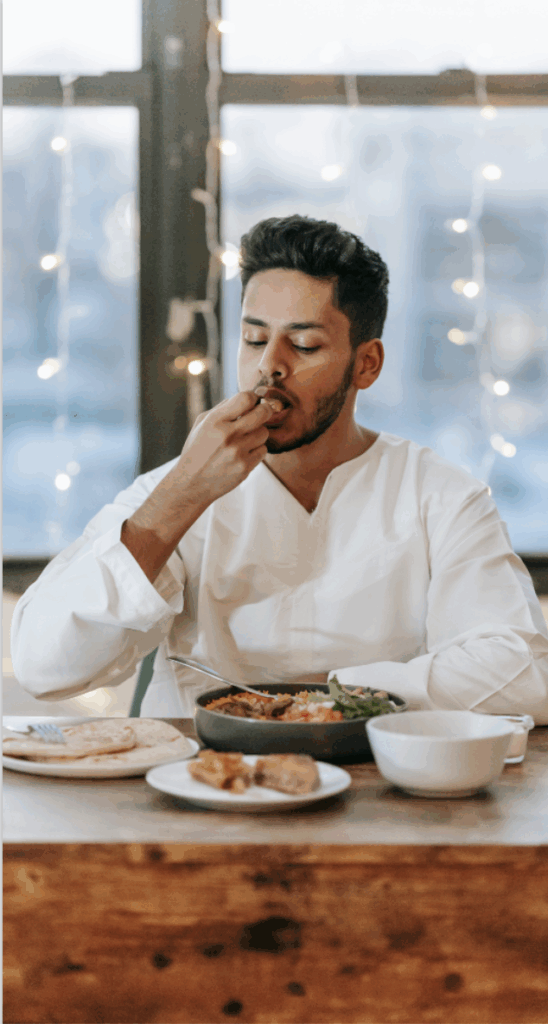 Tune Into Your Body to Improve Your Relationship with Food - Man Eating